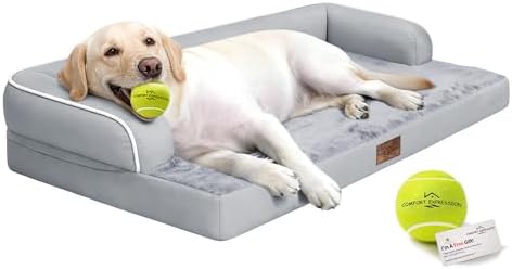 Comfort Expression Waterproof XXL Dog Bed with Bolster for Extra Large Dogs