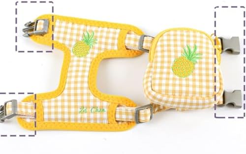 Pet Backpack Harness with Leash Pet Self Mini Backpack Dog Poop Bag Dispenser Adjustable Pets Medium Daily Backpack Animal Leash Cat Dog Self Mini Carrier for Dog Training Walking (Yellow, Small)