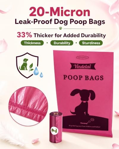 Dog Poop Bags Rolls with Dispenser - Strong Leak Proof - 390 Count Scented