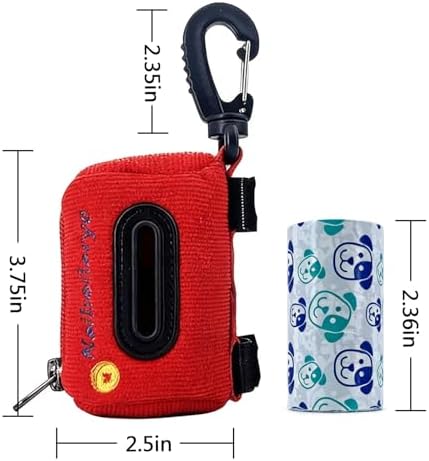 Dog Poop Bag Holder for Leashes doggie bag holder (Red)