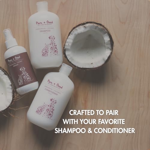 Pure + Good Boost Grooming Spray - Deodorizes, Softens Fur & Moisturizes Skin, 8 fl oz (Sandalwood + Coconut)