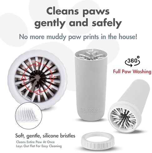 Dexas MudBuster Portable Paw Cleaner for Dogs, Large, Bright White Special Edition, Premium Pet Supplies and Accessories, Large (Pack of 6)