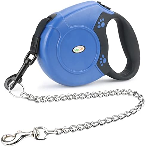 Idepet Heavy Duty Retractable Dog Leash Steel Chain 16ft Pet Leashes