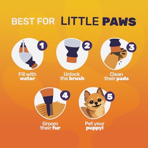 PawBuddy Puppy Paw Cleaner – Essential Paw Washer for Small Dogs & Puppies – Gentle Mud & Buildup Remover – Portable Puppy Grooming Brush & Hygiene Tool for Clean, Healthy Paws
