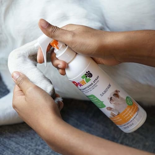 PawZ SaniPaw Dog Paw Cleaner and Odor Eliminator Spray, 8 Oz Paw Sanitizer and Dog Repellent Spray, 1 Pack