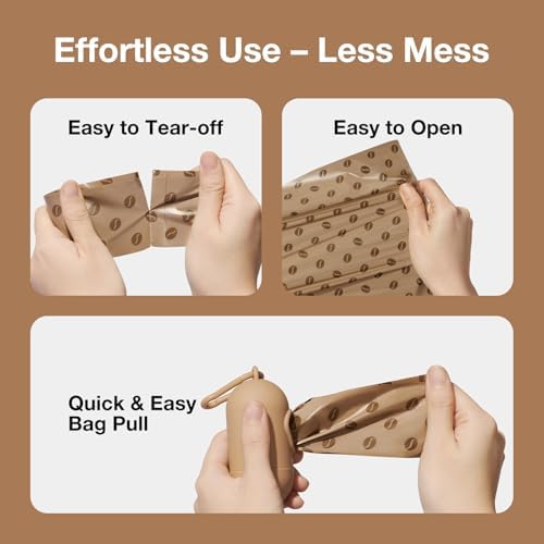VETRESKA Dog Poop Bags Dispenser with Coffee Scented Waste Bags, 105 Counts