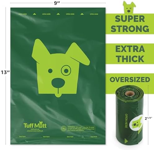Tuff Mutt Dog Poop Bags, 18 Rolls with 15 Bags Each