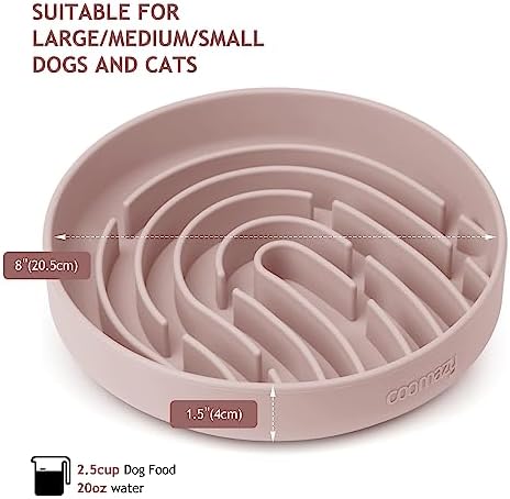 Coomazy Slow Feeder Dog Bowls, Silicone Anti Choking Puzzle Dog Food Bowl