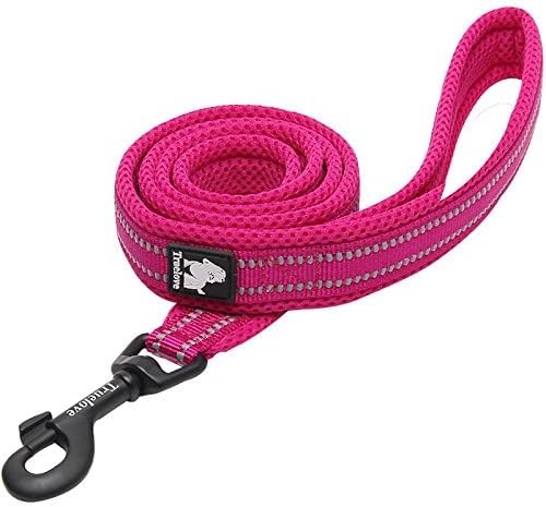 Creation Core Reflective Dog Leash Durable Padded Pet Leash Strap for Puppy Pet Leash Rope, Pink 6.5Ft Long 1" Wide