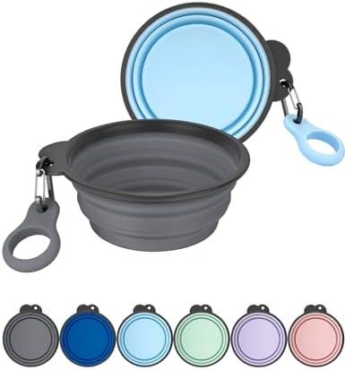 Aonkey 2 Pack 15oz/1.8 Cup Collapsible Dog Bowls with Bottle Carrier
