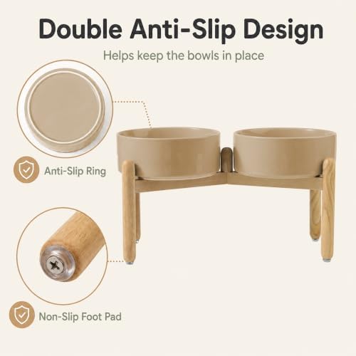 Havniva Ceramic Dog Bowls Elevated, Raised Dog Food Bowl for Small Dogs