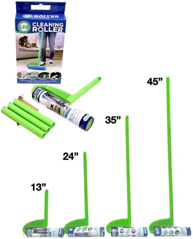 Leo 10-Inch Wide Lint Roller with Extendable Handle, Includes 1 Refill (25 Sheets), Extra Sticky for Pet Hair, Carpet & Floor Cleaning (1 Mega Roller)