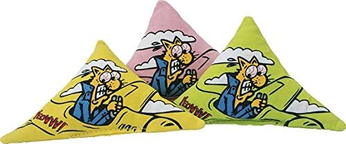 Purrr!-Muda Triangle Speciality Pack: Contains Yeowww! 100% Organic Catnip Purrr!-Muda Triangles (1 Each Pink, Green, Yellow)