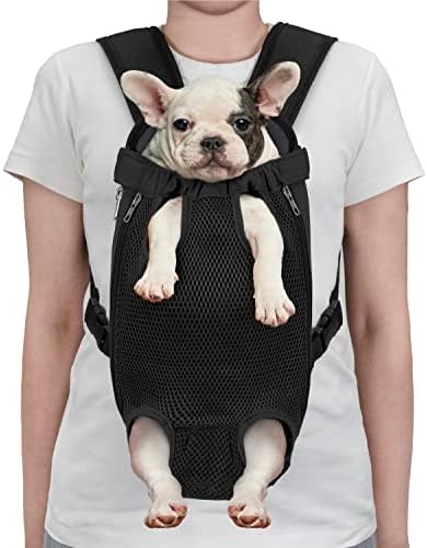 PetAmi Dog Carrier Backpack, Adjustable Dog Pet Cat Front Carrier Backpack | Ventilated Dog Chest Carrier for Hiking Camping Travel, Sling Bag for Small Medium Dog Cat Puppies, Large, 12-16 lbs, Black