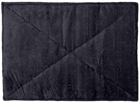 Furhaven ThermaNAP Self-Warming Cat Bed for Indoor Cats & Large/Medium Dogs, Washable & Reflects Body Heat - Quilted Faux Fur Reflective Bed Mat - Black, Large