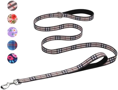 Hikiko 6FT Dog Leash Padded Double Handle with Designed Pattern