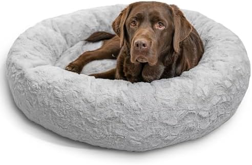 Best Friends by Sheri Original Calming Donut Dog Bed, Gray, 36"