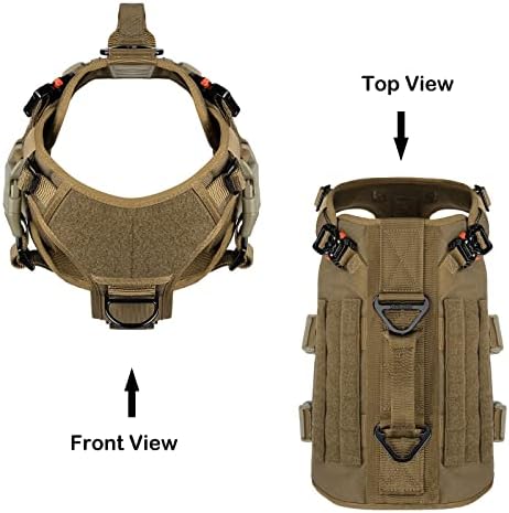 ICEFANG No Pull Tactical Dog Harness for Medium Dogs,Adjustable Dog Vest