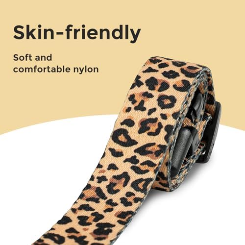 Kazazoo Dog Collar Cute and Soft Nylon Puppy Collar for Boy and Girl Dogs, Adjustable Dog Collars for Small Dogs, Brown Leopard-S