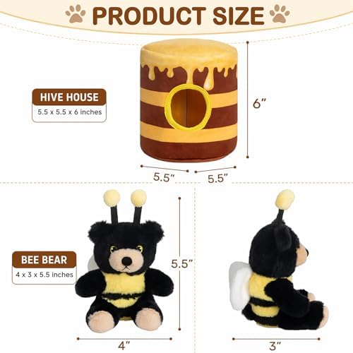 Hollypet Squeaky Hide and Seek Dog Toys for Small and Medium, Honey Pot