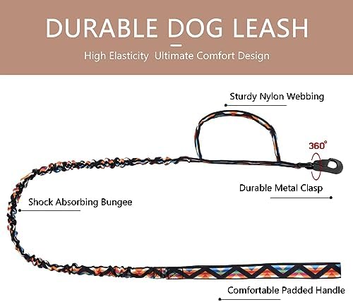 DAGANXI Tactical Dog Collar, Adjustable Military Training Nylon Dog Collar with Control Handle and Heavy Metal Buckle for Medium and Large Dogs, with Patches & Airtags Case (L, Colorful Triangle-Set)