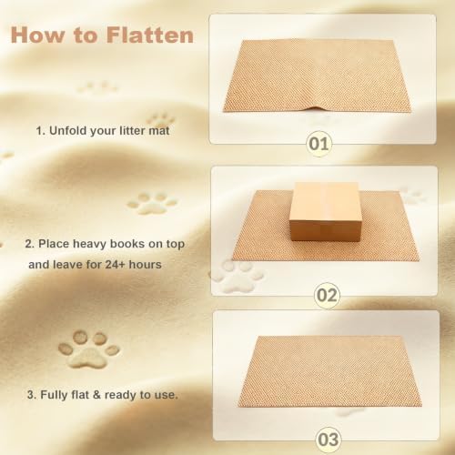 Cat Litter Mat, 40" x 28" Trap Mat for Litter Box, Cut‑to‑Fit for Any Space