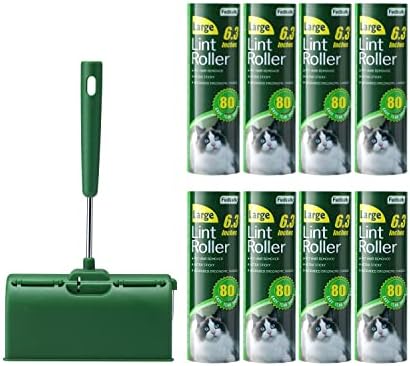 Fedicelly Large Lint Rollers Pet Hair Extra Sticky Furniture,Cat Dog Hair Remover Laundry Clothes Carpet,6.3 inches Wider with 640 Sheets Giant Lint Remover Brush for Couch