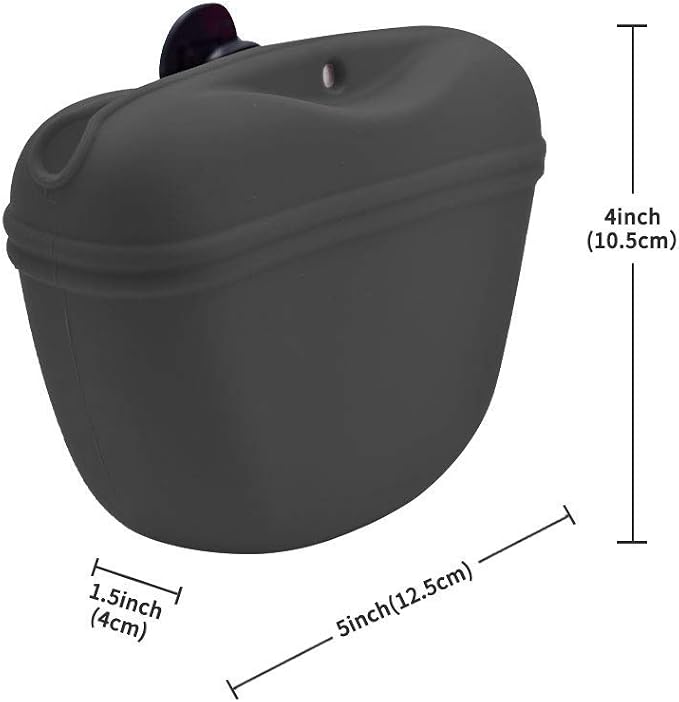 AUDWUD Silicone Dog Treat Pouch with Clicker Magnetic Closure Secure Clip | Upgraded clip keeps your treat pouch secure during training.Magnetic closure allows fast one hand access.Includes dog click