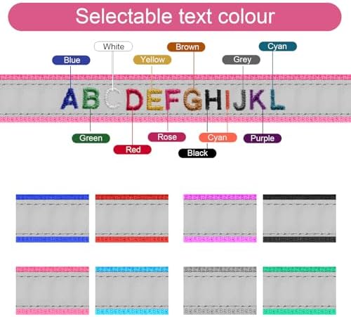 Personalized Reflective Dog Collar Custom Embroidered Name and Number, M