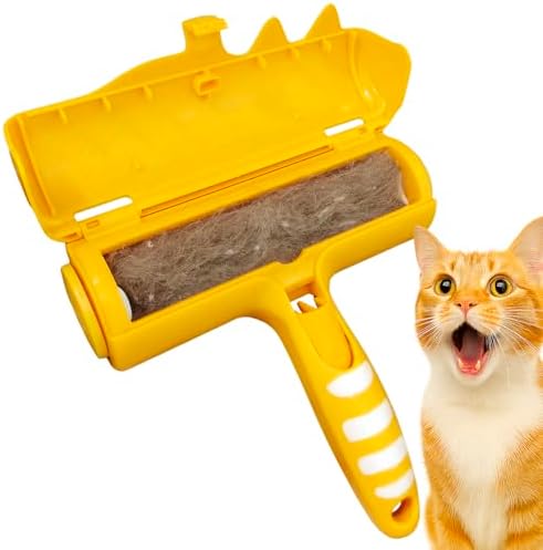 Pet Hair Remover Roller - Lint Roller for pet Hair - Self Cleaning Dog & Cat Hair Remover - Remove Dog, Cat Hair from Furniture, Carpets, Bedding, Clothing and More. Orange