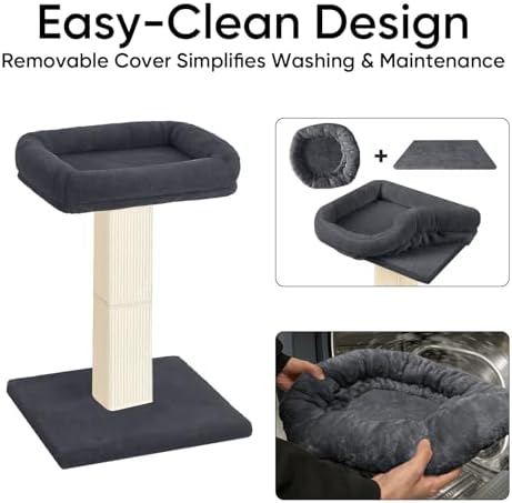 Cat Scratching Post with Plush Perch for Indoor Cats, 32 Inch