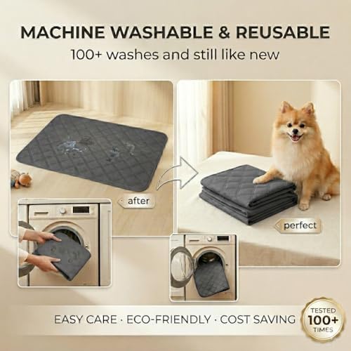 Washable & Reusable Pee Pads for Dogs (Dark Grey,30x36,1 Pack)