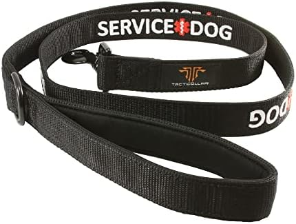 Tacticollar - Service Dog Leash, Strong Nylon Leash, Soft Neoprene Padded Handle, Embroidery (4ft Length x 1in Width)
