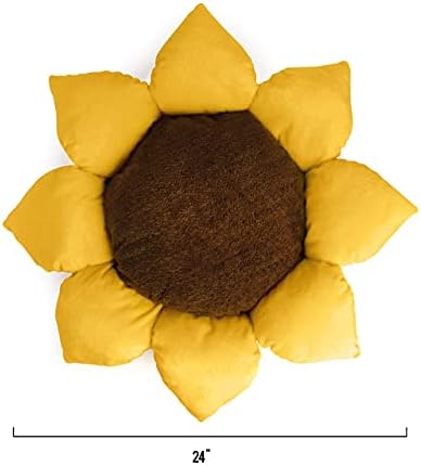 TONBO Soft Plush Small Cute and Cozy Nature Dog Cat Bed, Washer and Dryer Friendly (Sunflower)