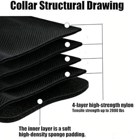 4-Layer Nylon Dog Collar,Heavy Duty for Large Dogs,Black L