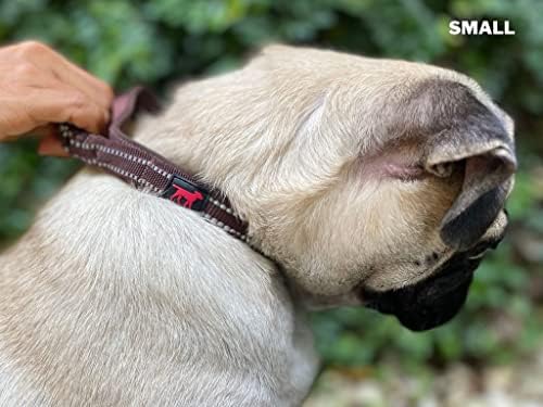 Tuff Pupper Heavy Duty Dog Collar with Handle | Ballistic Nylon Heavy Duty Collar | Padded Reflective Dog Collar with Adjustable Stainless Steel Hardware | Convenient Sizing for All Breeds