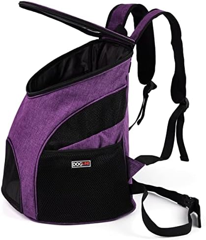 Dogline Front and Backpack for Dogs/Cats - Two Sizes - Airline Approved - Small, Purple