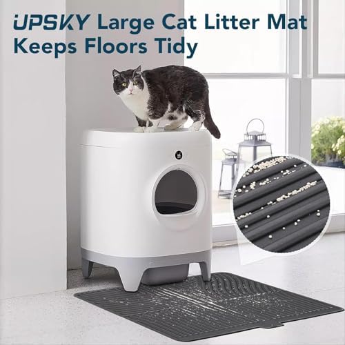 UPSKY Large Cat Litter Mat 31" x 24 Waterproof and Washable, Soft on Paws
