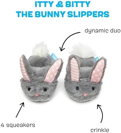 BarkBox Itty & Bitty the Bunny Slippers Dog Toy - 2-in-1
