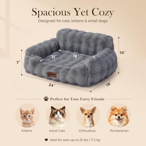 ZOMISIA Orthopedic Cat Couch Bed for Indoor Cats, Removable Washable Cover