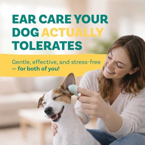 Scrubby Pet Dog Ear Wipes for Dogs | Extra Thick with Aloe Vera & Eucalyptus | 125 Count | Hypoallergenic Ear Cleaner for Dogs with Pearl Texture for Deeper Clean