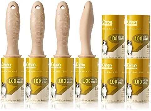800-Sheets Lint Roller Set, 4 Durable Ergonomic Handles, Extra Sticky