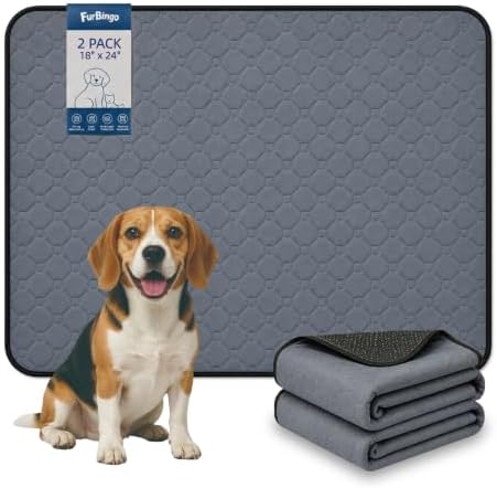 Washable Pee Pads for Dogs, 18x24 Dark Grey 2 Pack