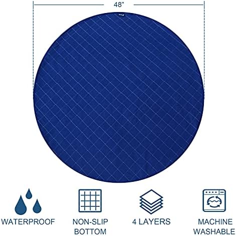 Washable Reusable Pee Pads for Dogs, Waterproof Round 48" Dog Whelping Pads