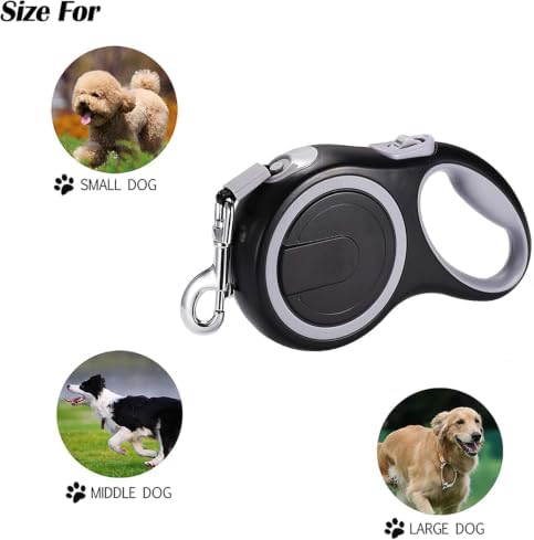Retractable Dog Leash, EC.TEAK 26 Foot Dog Walking Leash for Medium Large Dogs up to 110lbs, One Button Break & Lock, Heavy Duty No Tangle. Large