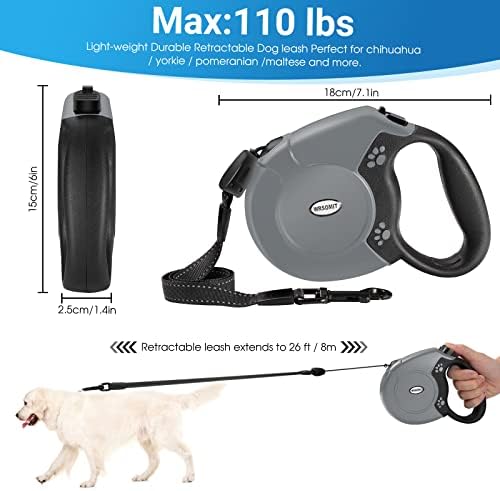 360°No Tangle 26 Ft Retractable Dog Leash for Dogs up to 99lbs
