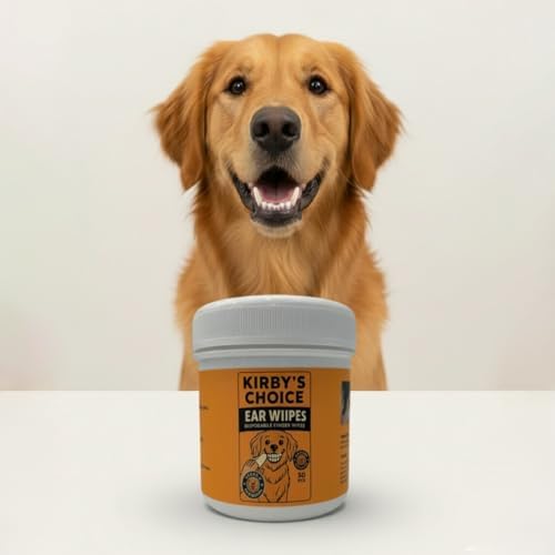 Kirby's Choice Pet Ear Wipes for Dogs & Cats – Ear Cleaning Finger Wipes to Remove Wax, Dirt & Odor, Gentle & Non-Irritating Pet Ear Cleaner, 50 Count