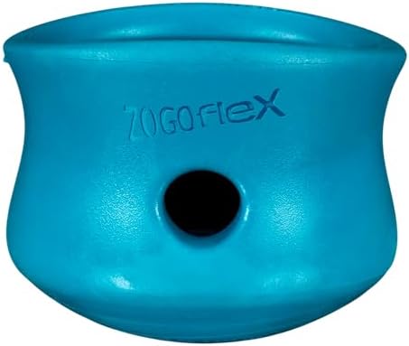 WEST PAW Zogoflex Toppl Interactive Treat Dispensing Puzzle Dog Toy for Mental Stimulation & Enrichment-Holds Kibble & Treats-Lickable, Freezable & Dishwasher Safe-Made in USA-Small-River