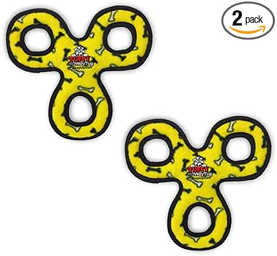TUFFY® : 2 Pack 3Way Tug Dog Toy: Ultra Durable Plush Toy with Multiple Layers & Reinforced Seams, Washable and Floats, Original Construction