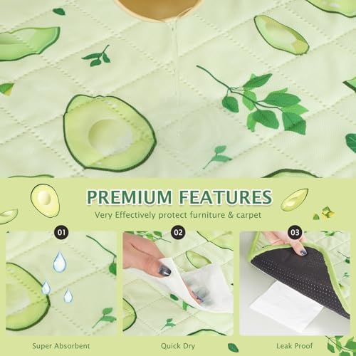 BVAGSS Washable Pee Pads for Dogs, 2 Pack Reusable Leakproof Puppy Wee Wee Pad, Non-Slip Waterproof Pet Training Pads, Super Absorbent Whelping Pads XH081 (Avocado, 36X36 Inch (Pack of 2))
